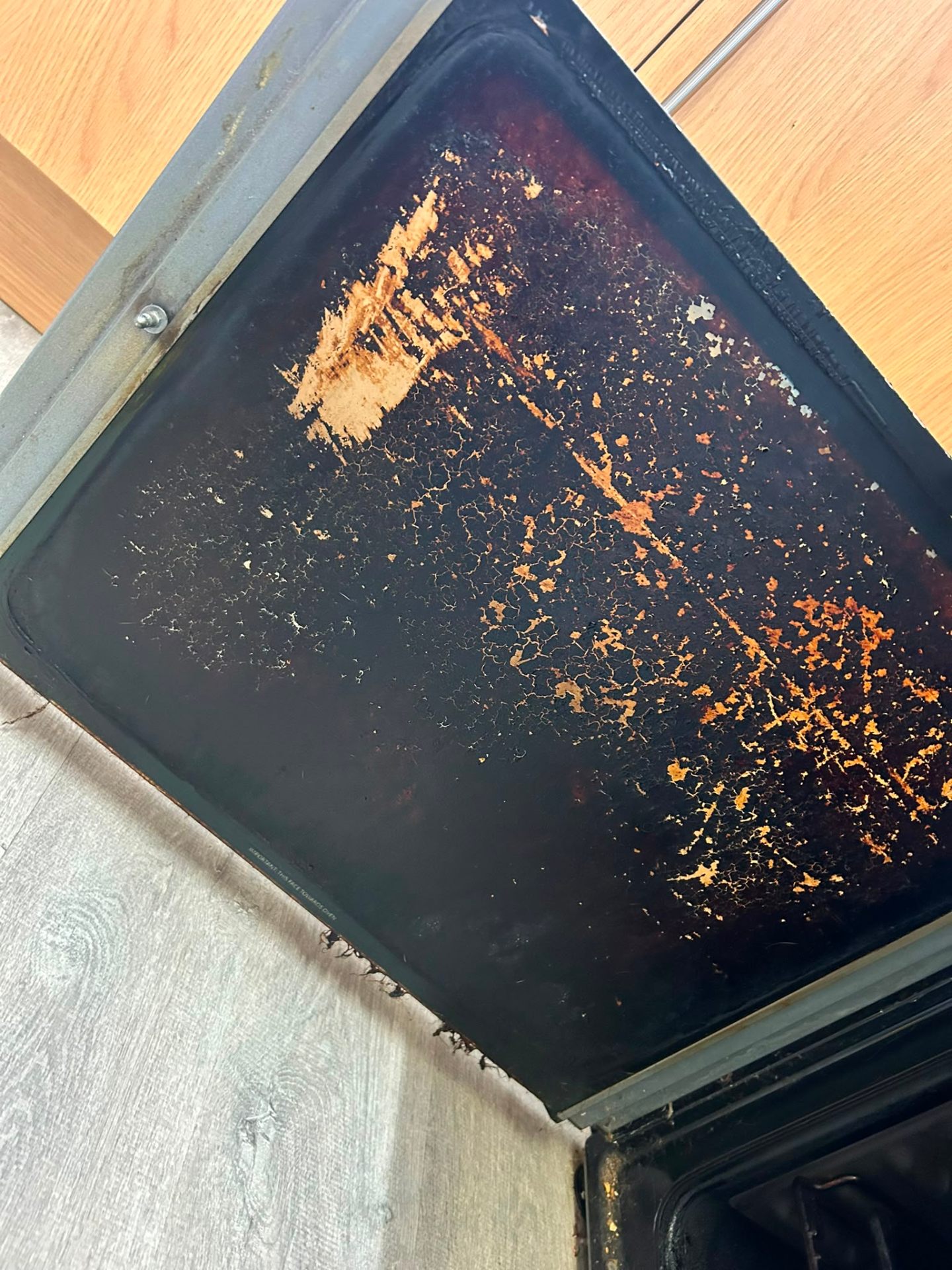 Before — Oven door glass restored